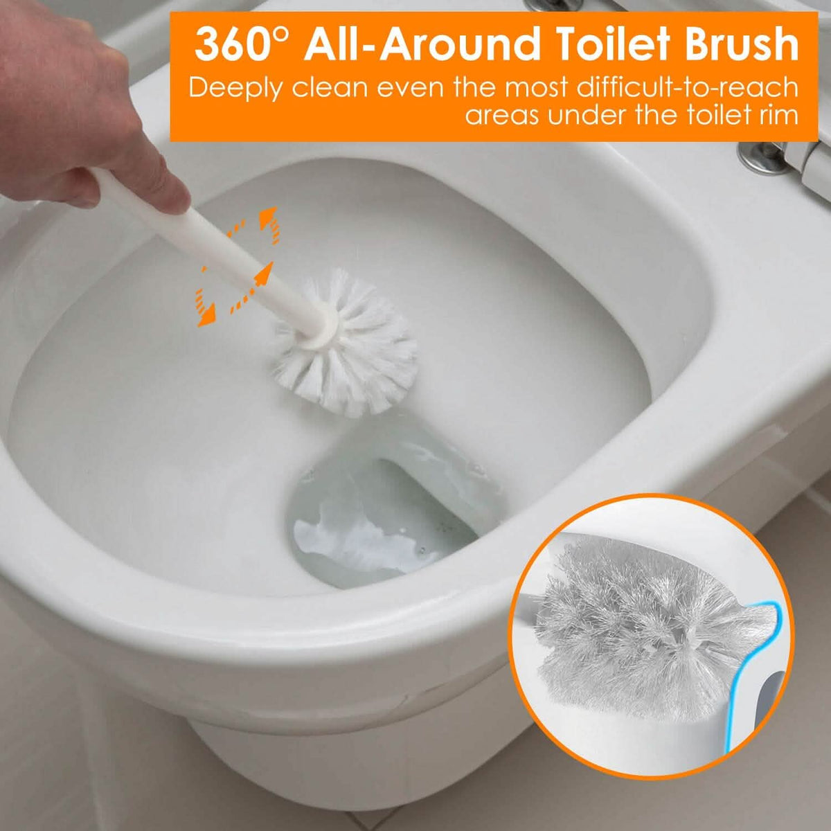 2-in-1 Toilet Plunger and Brush Combo Set with Ventilated Holder
