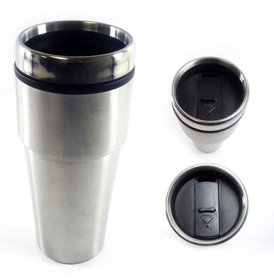 2-Pack: 16oz Cup Insulated Coffee Travel Mug Stainless Steel Thermos Tumbler