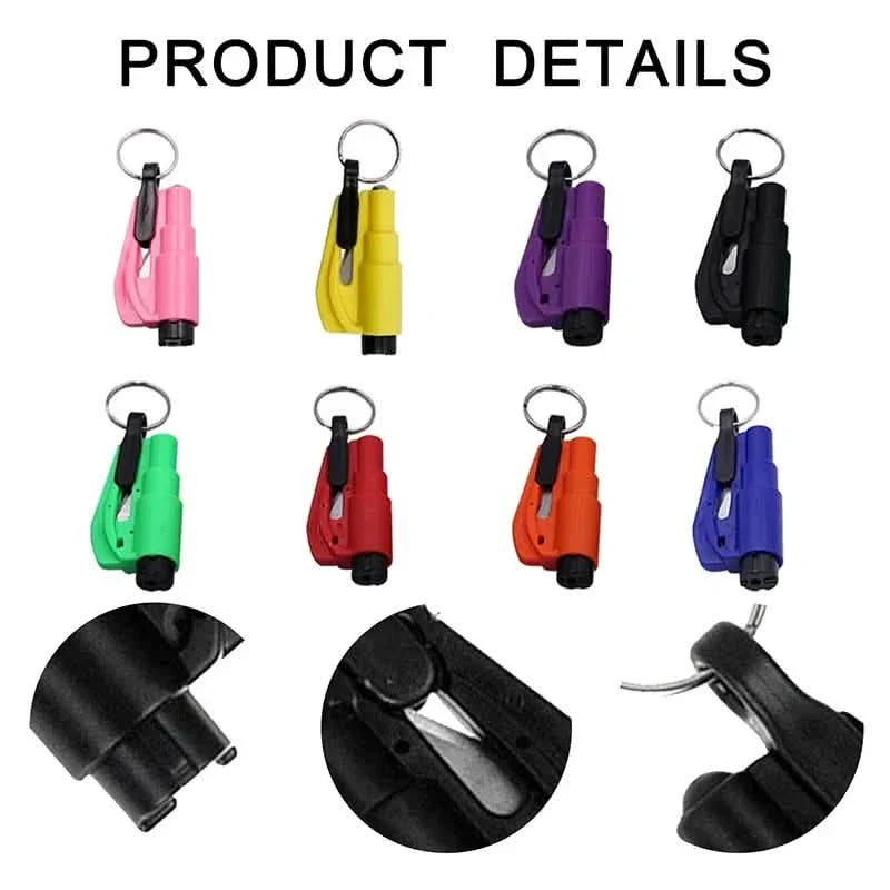 2-Pack: 2-in-1 Emergency Car Escape Tool: Safety Belt Cutter, Metal Safety Hammer & Window Breaker