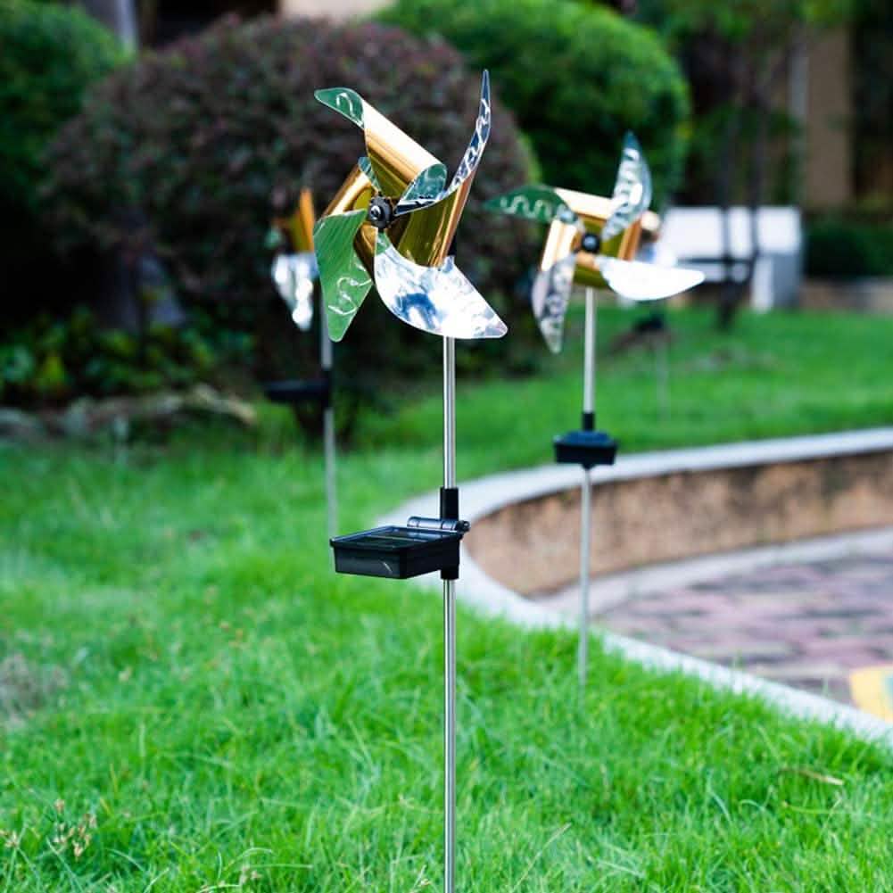 2-Pack: 32LED Outdoor Solar Ground Light Garden Lawn Waterproof Windmill Lamp