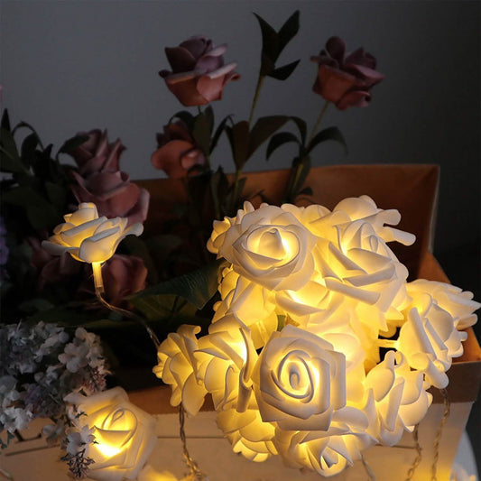 2-Pack: 40 LEDs Rose Flower String Lights