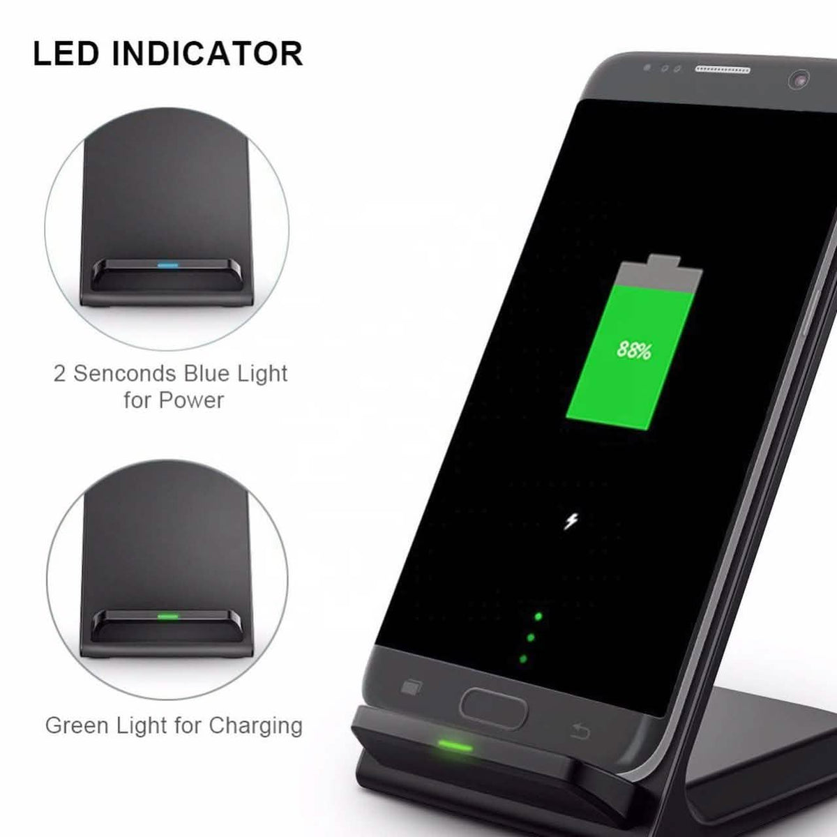 2-Pack: Adjustable Qi Device Wireless Rapid Charger