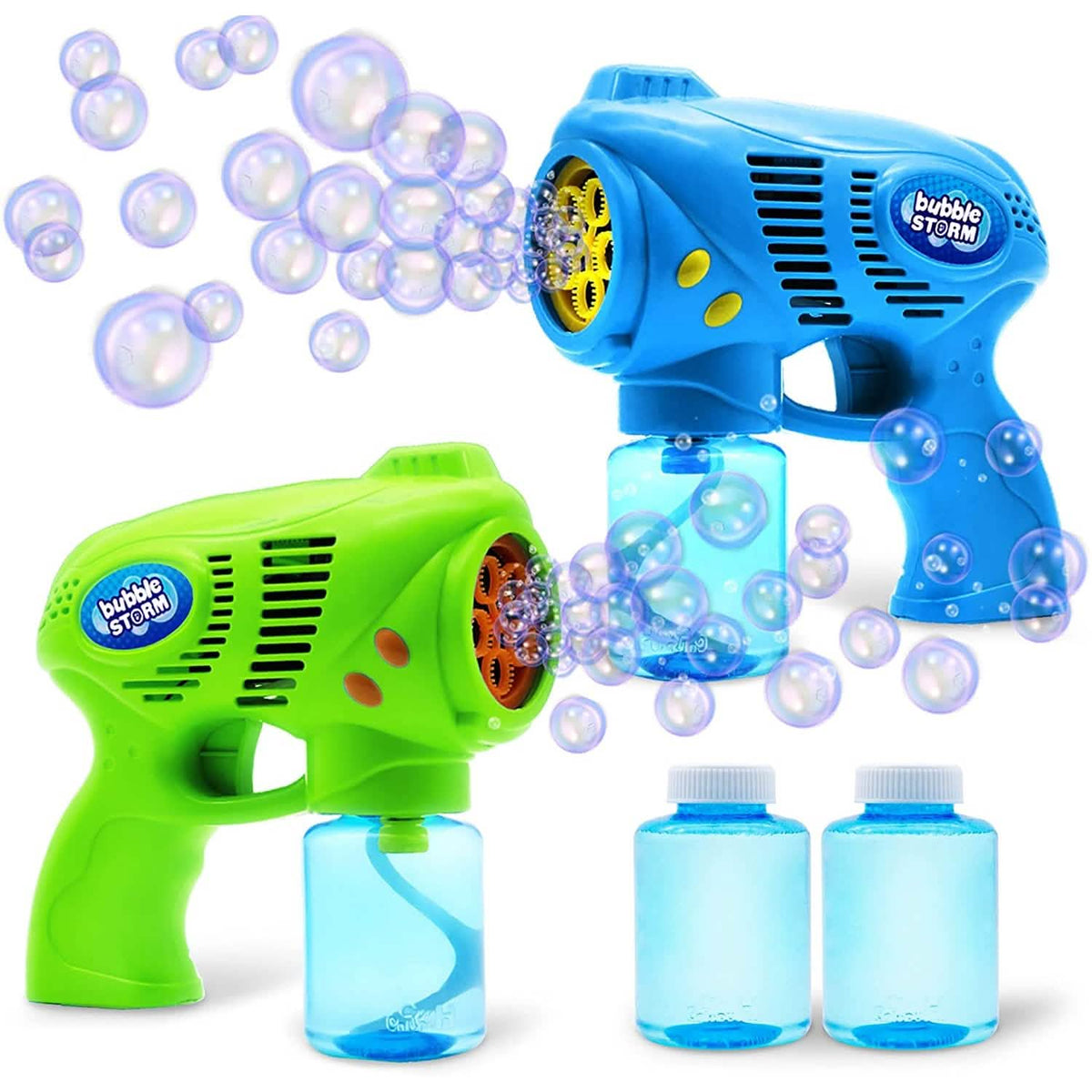 2-Pack: Blue and Green Bubble Gun