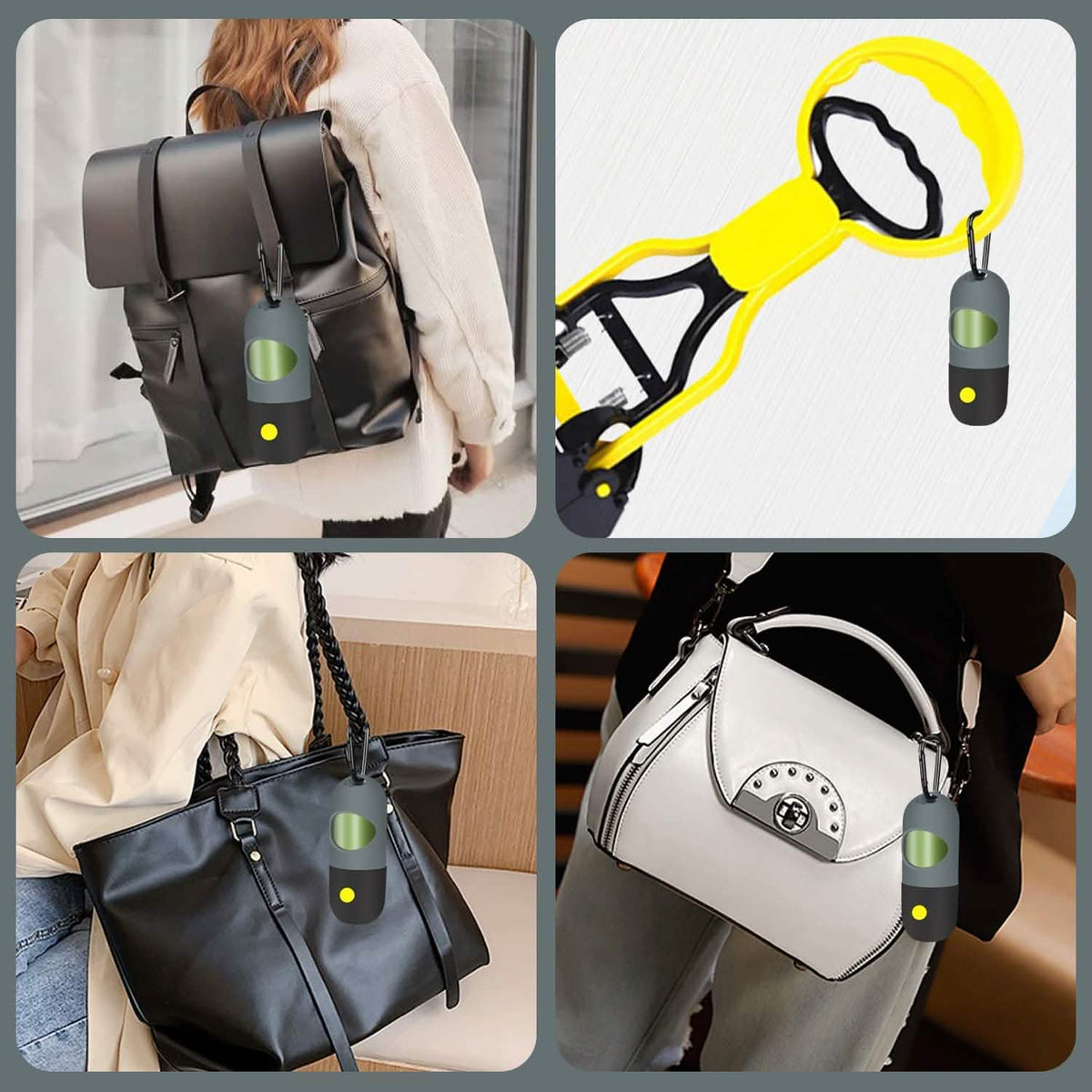 2-Pack: Dog Poop Bag Dispenser with Built-in LED Flashlight
