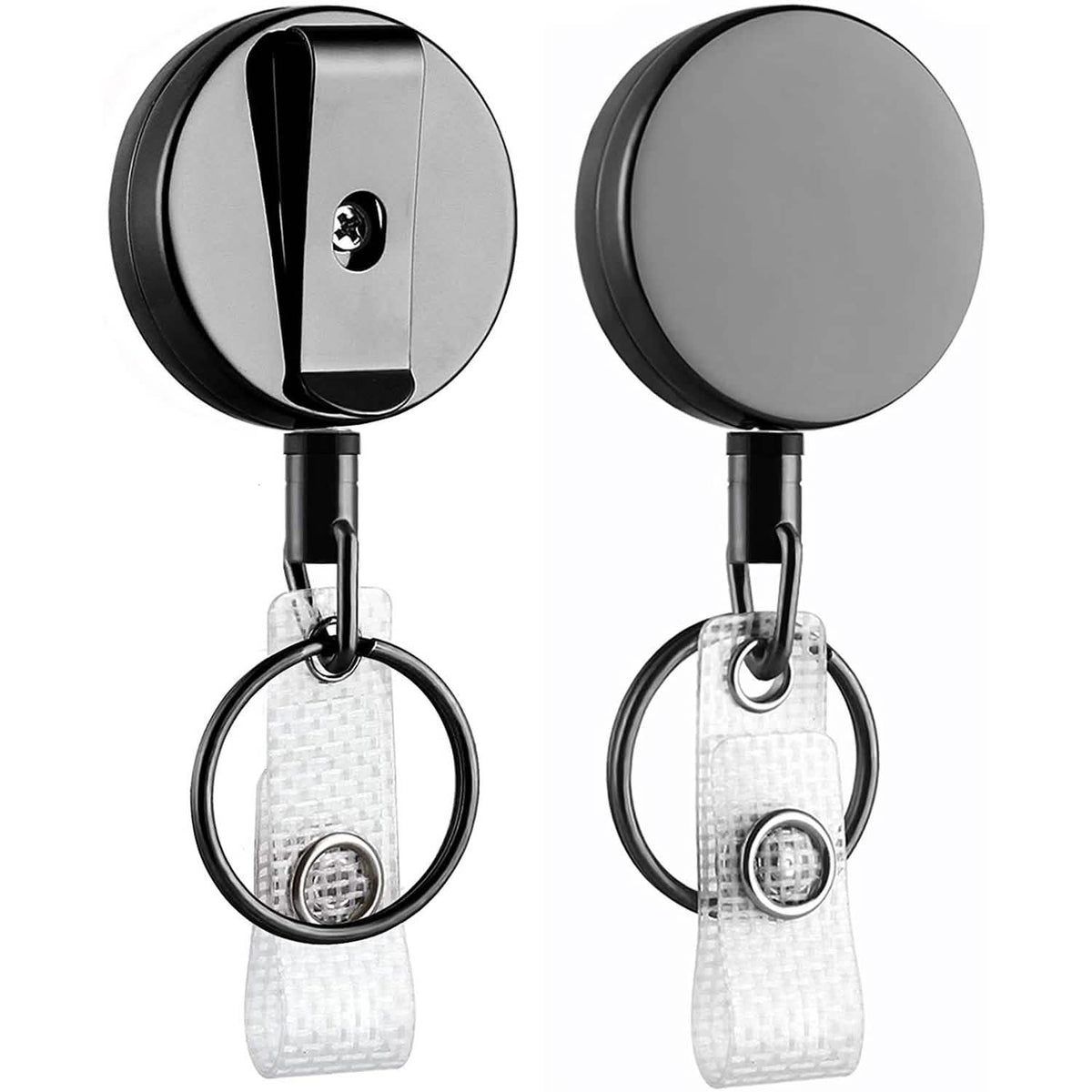 2-Pack: Heavy Duty Retractable Badge Holder Reel