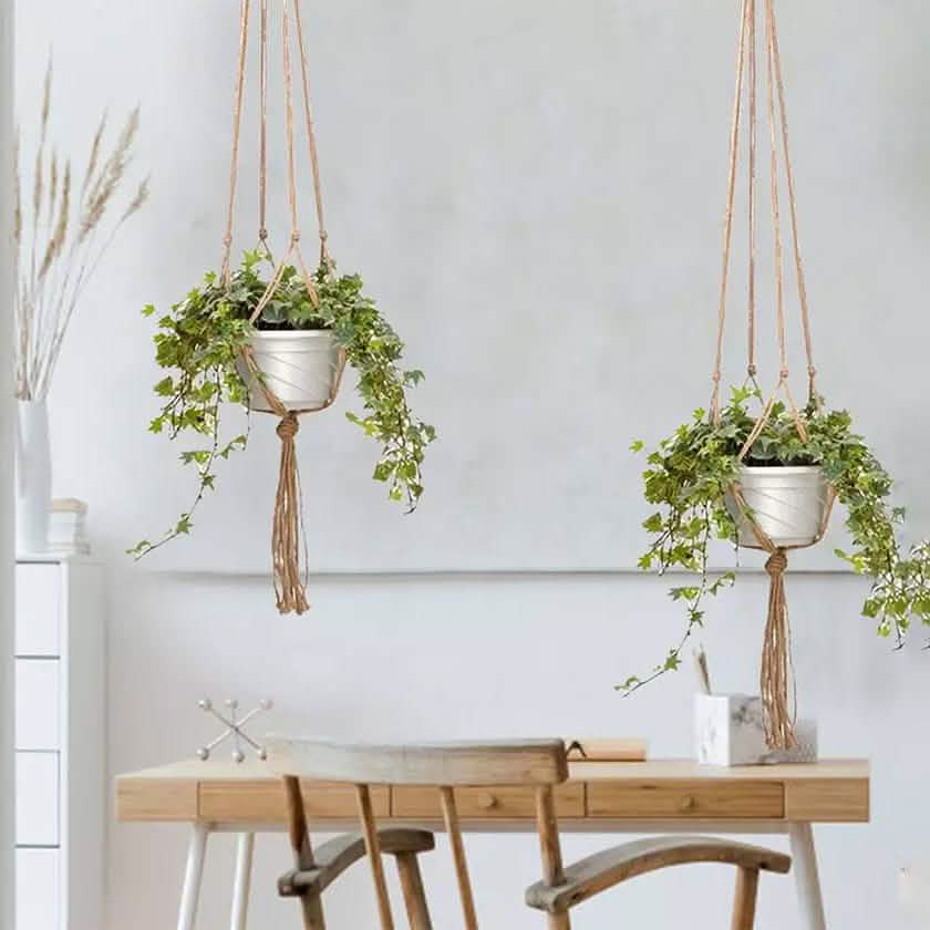2-Pack: Indoor Outdoor Hanging Pot Rope Net Macrame Plant Hanger