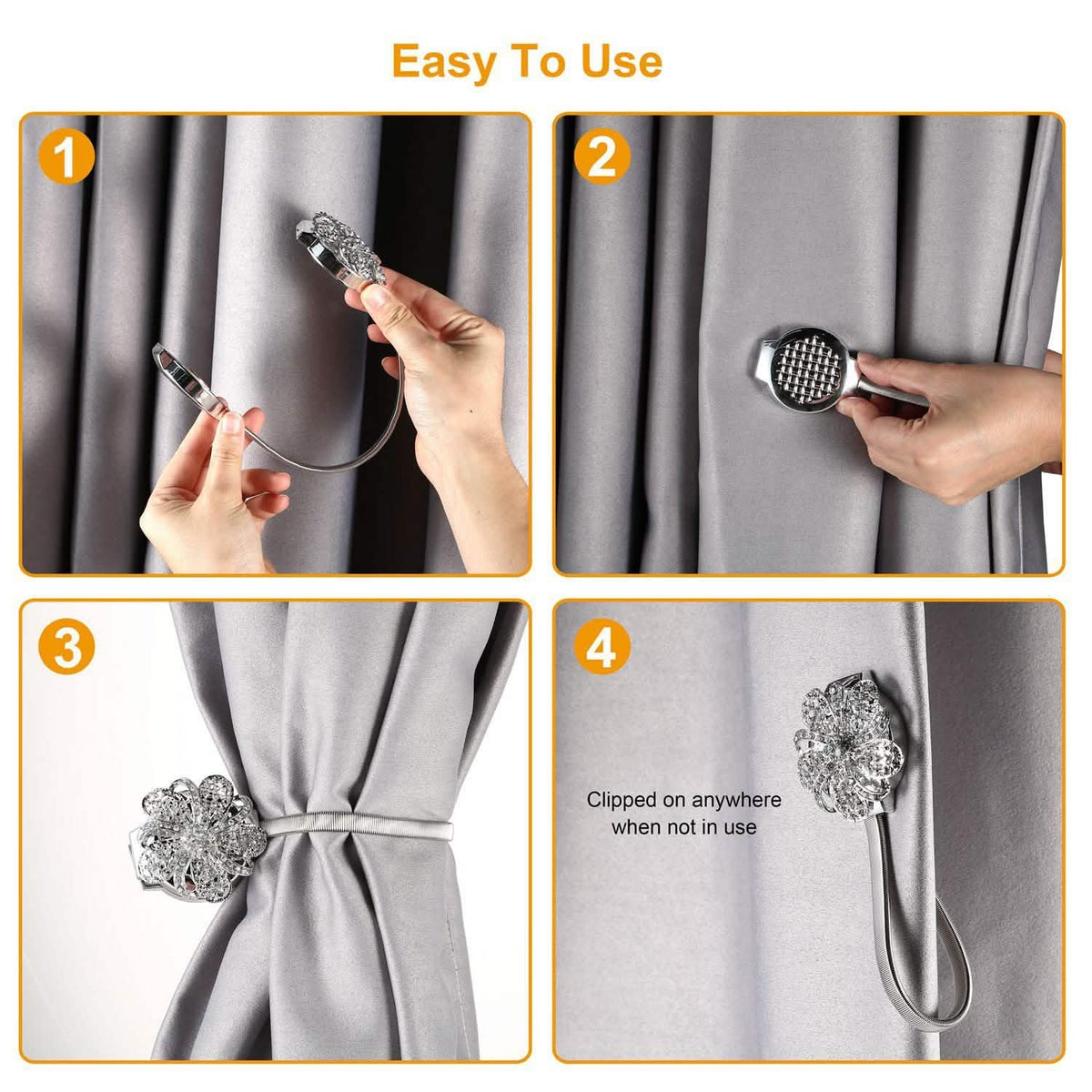2-Pack: Magnetic Curtain Tiebacks