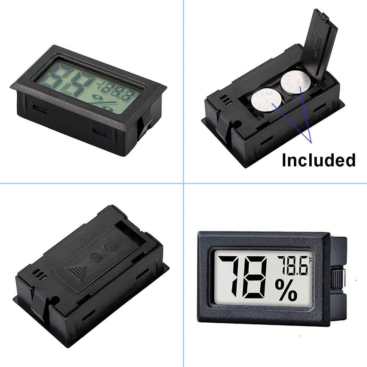 2-Pack: Mini Digital Hygrometer Gauge Indoor Thermometer
