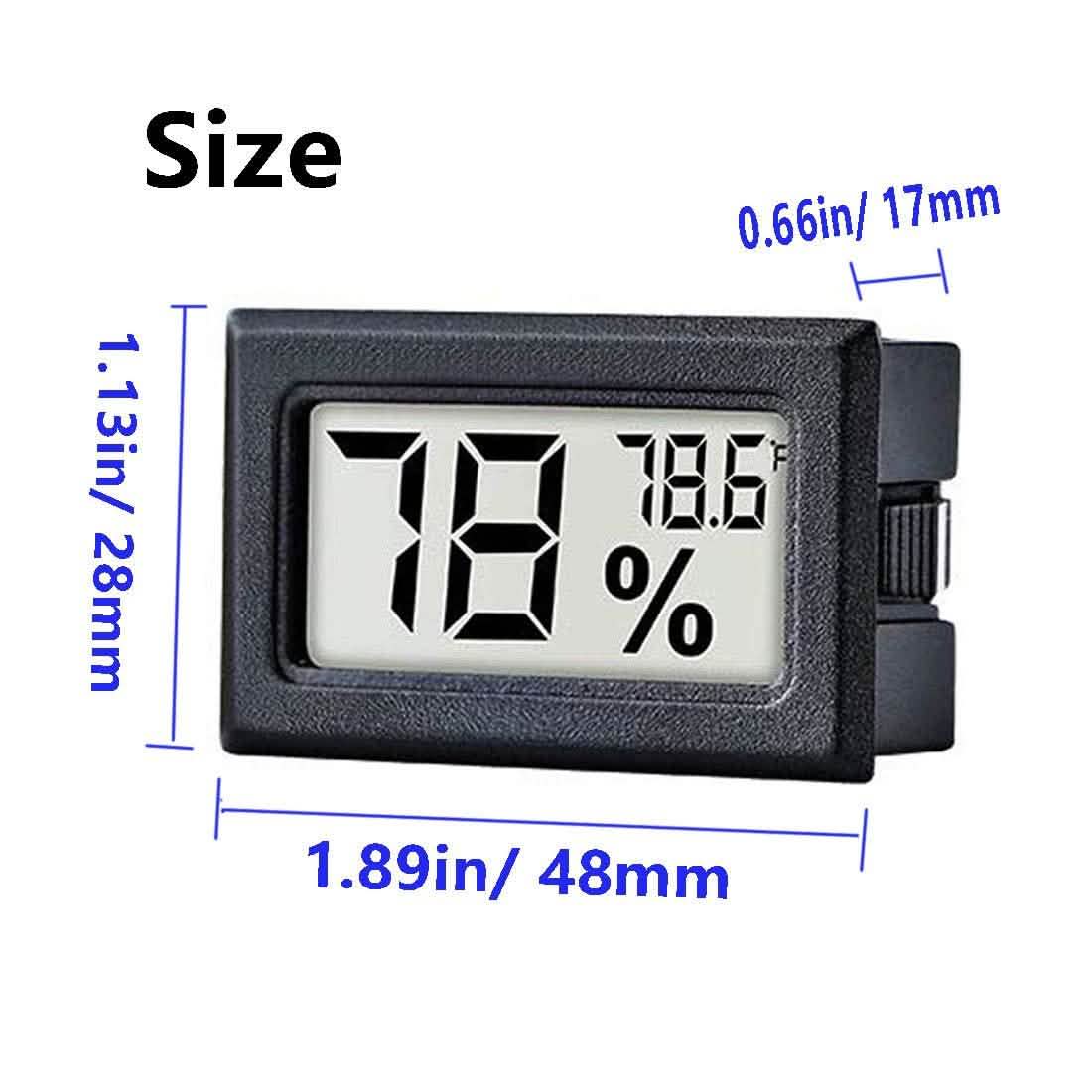 2-Pack: Mini Digital Hygrometer Gauge Indoor Thermometer