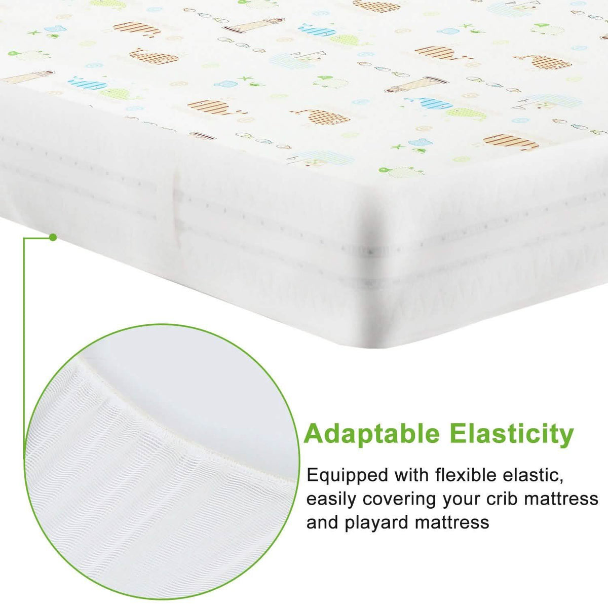 2-Pack: Pack N Play Portable Crib Sheet