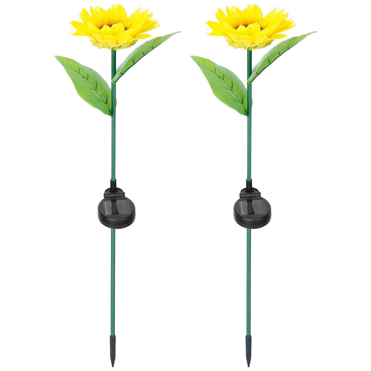 2-Pack: Solar Powered Sunflower Lights LED Decorative Stake Lamp