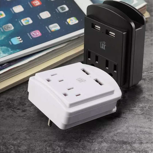2-Pack: Surge Protector 2 Wall Outlets and 2 USB Ports