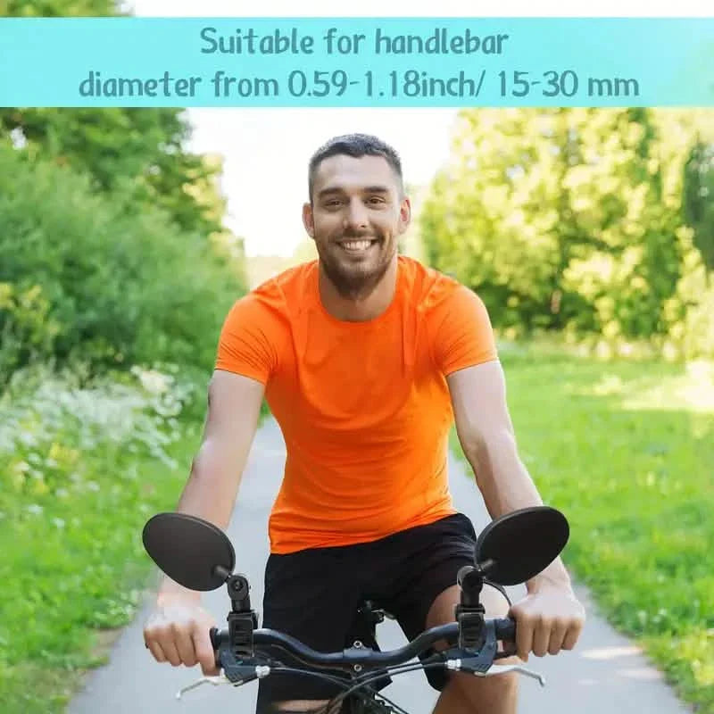 2-Piece: 360° Adjustable Rotatable Handlebar Mirror - Wide Angle Bicycle Mirror