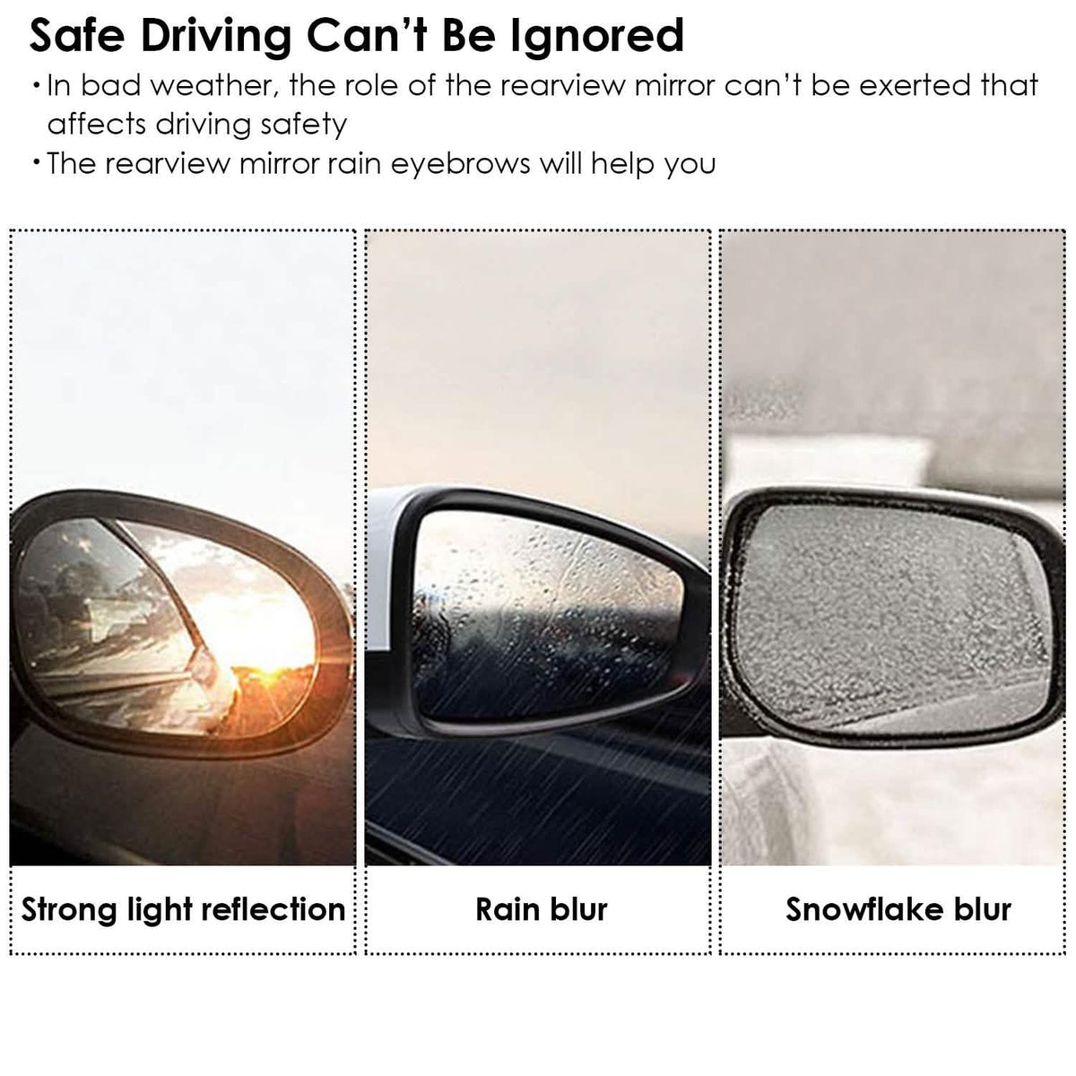 2-Piece: Car Side Mirror Rain Guard