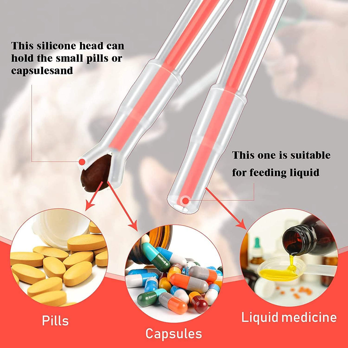 2-Piece: Pet Tablet Syringe Pusher