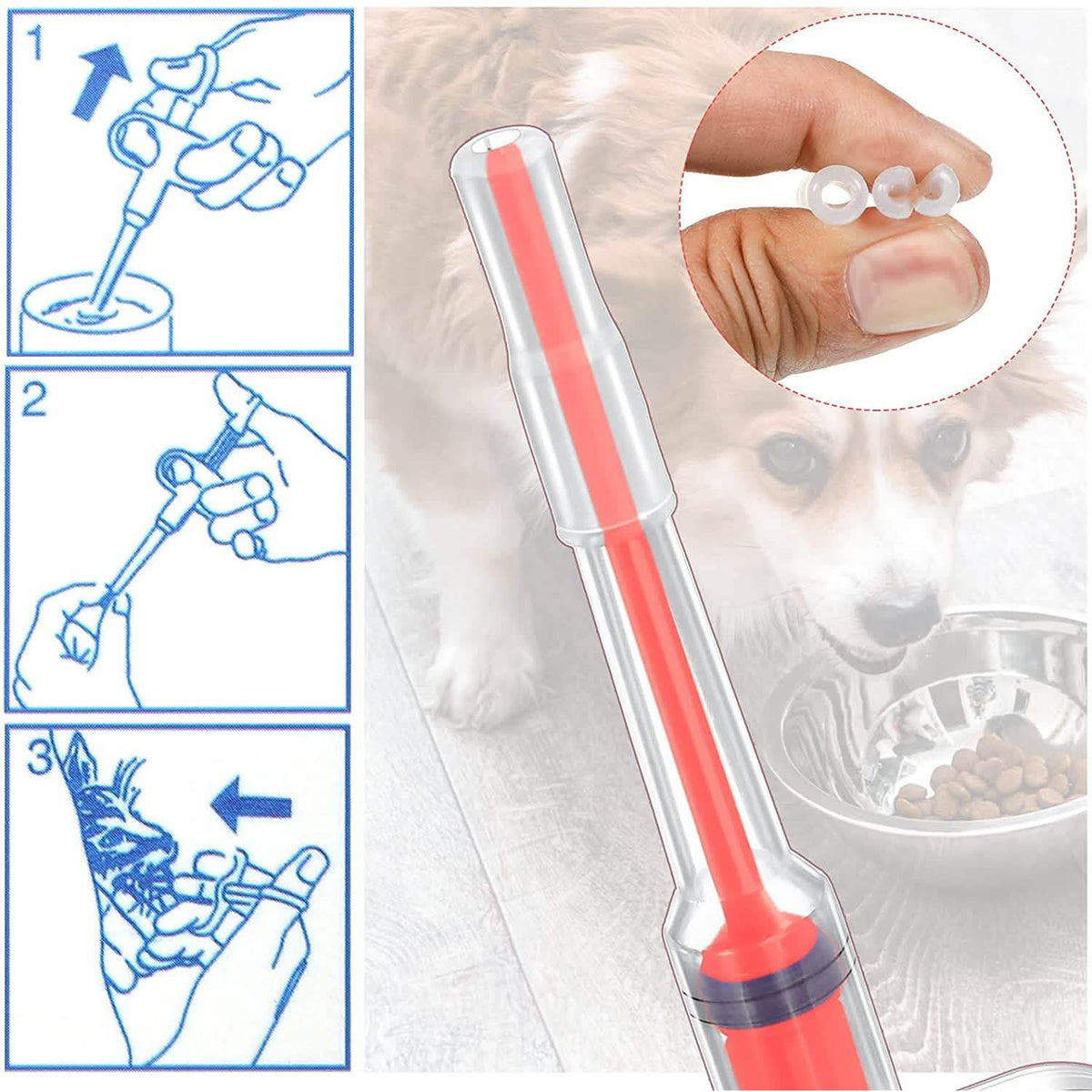 2-Piece: Pet Tablet Syringe Pusher