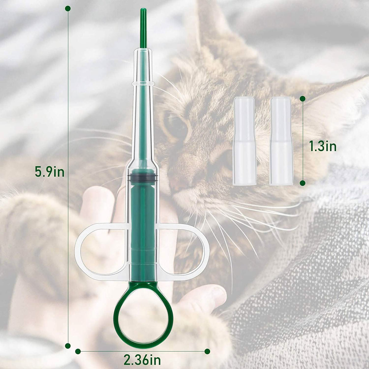 2-Piece: Pet Tablet Syringe Pusher
