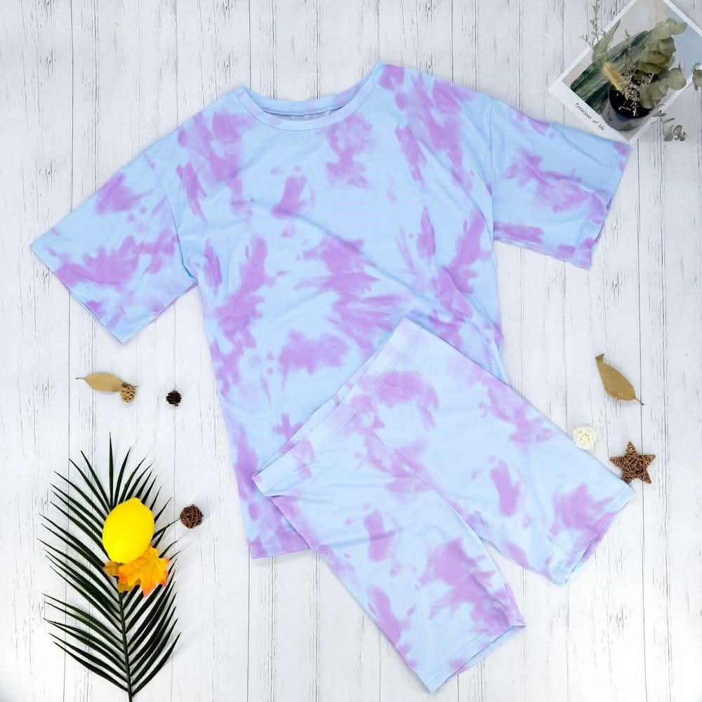 2-Piece Set: Tie Dye Biker Set
