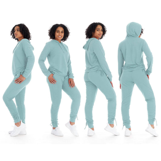 2-Piece Set: Women's Athleisure Fleece Jogger Sweatpants & Hoodie With Pockets Set