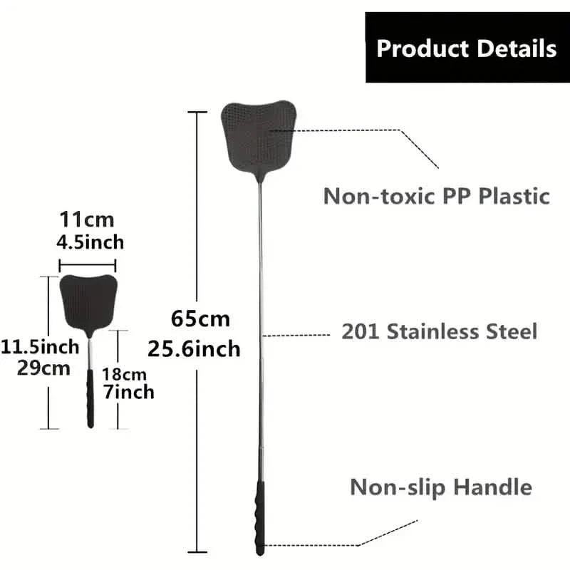 2-Pieces: Heavy Duty Telescopic Fly Swatter Set