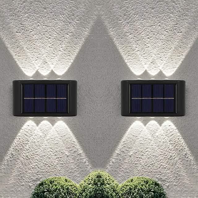 2-Pieces: Outdoor Wall Light Solar Waterproof LED Light