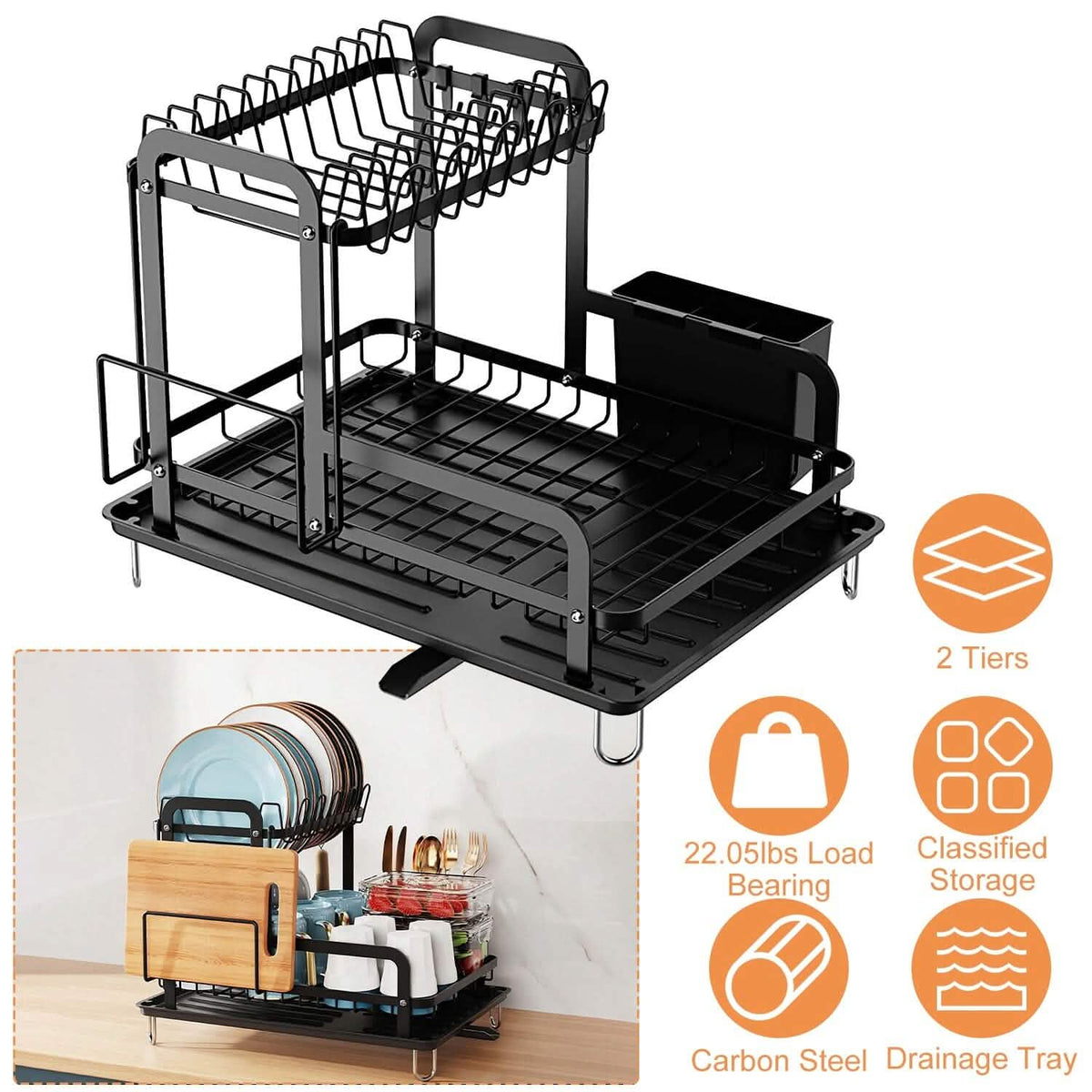 2-Tier Dish Drying Rack
