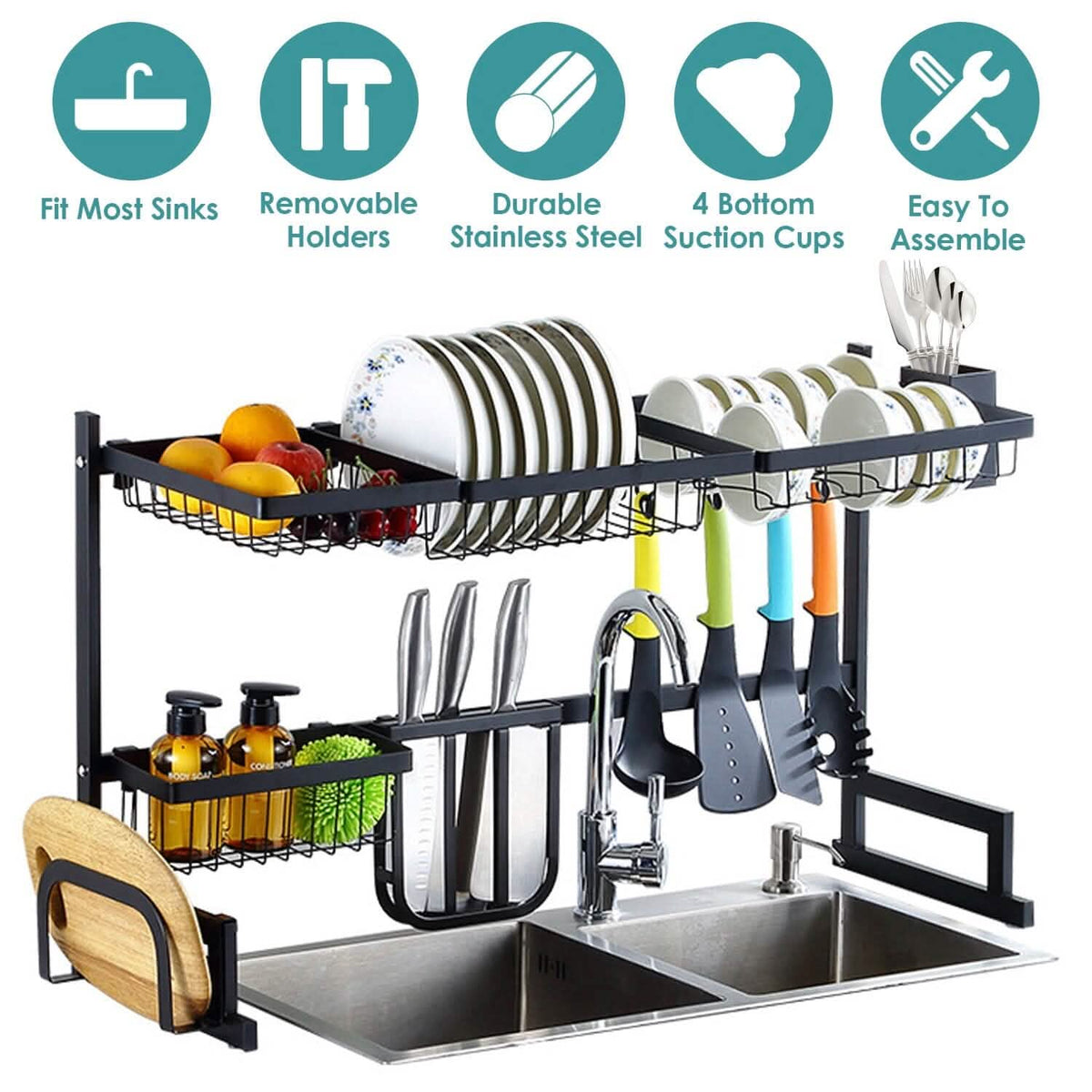 2-Tier Over the Sink Dish Drying Rack