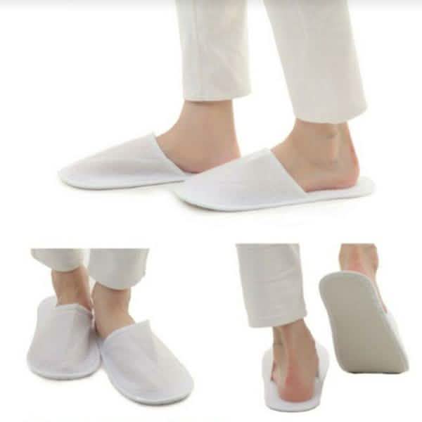 20-Pairs: Spa Hotel Guest Soft Slippers Closed Toe Disposable Travel Slipper