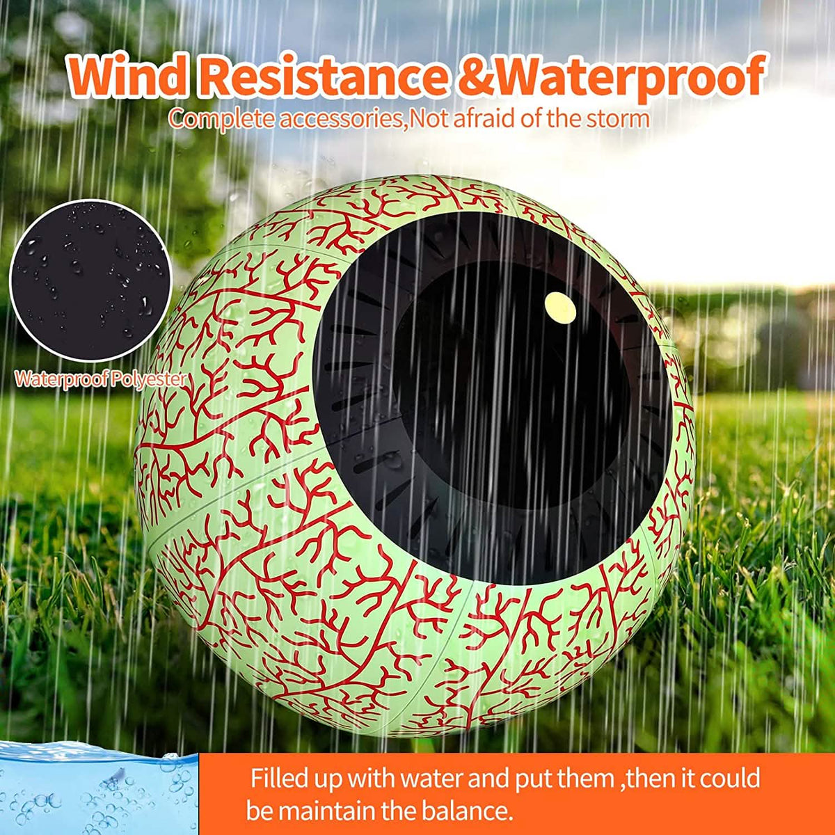 24-Inch Halloween Inflatable Ghost Eyeball Decor