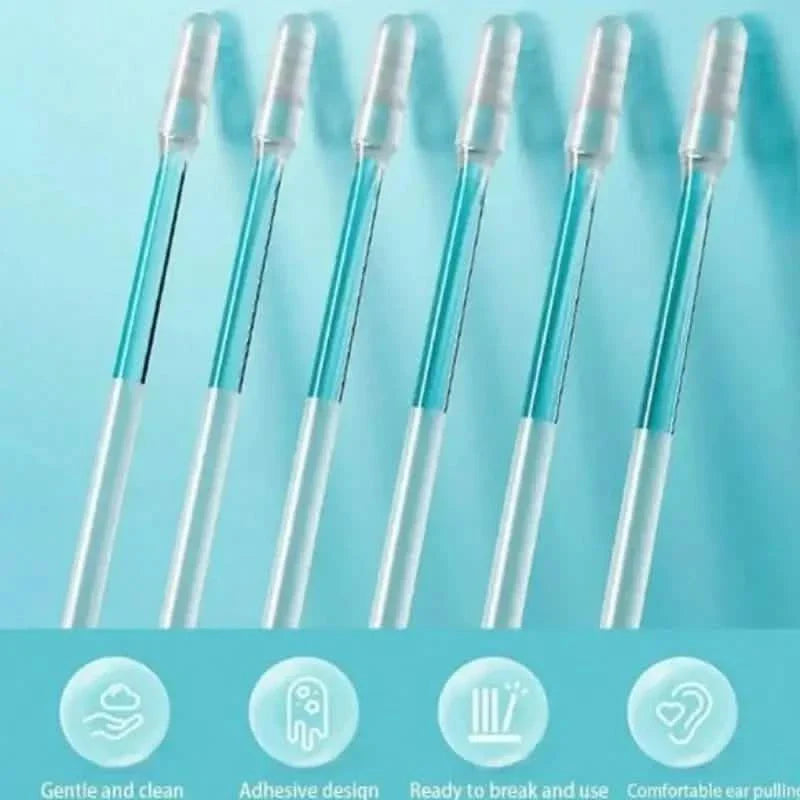 24-Pack: Soft Silicone Disposable Adhesive Ear Cleaning Sticks