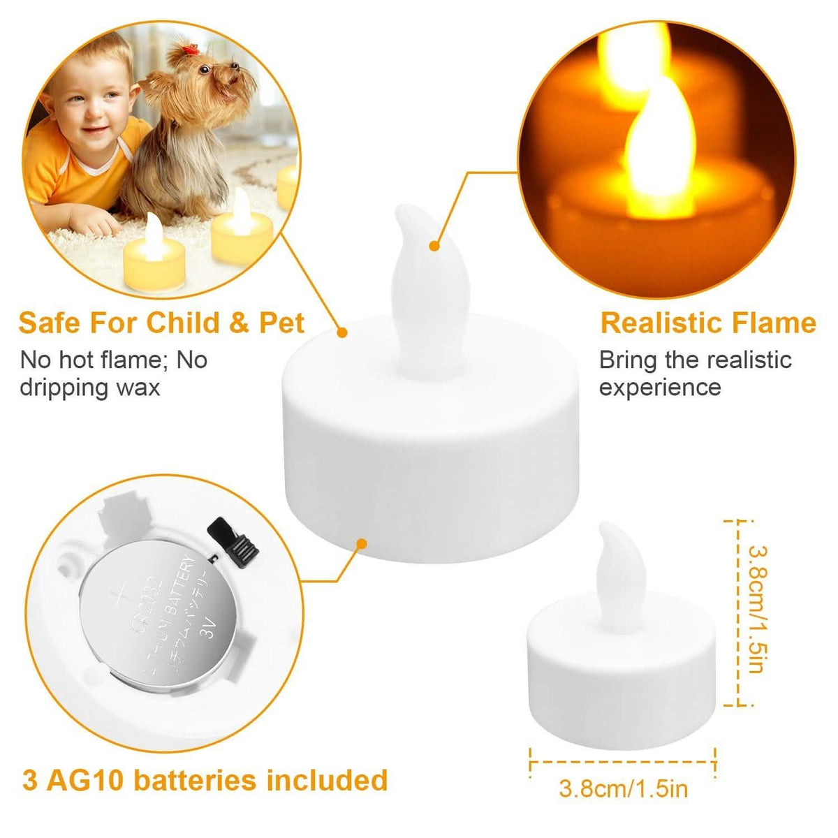 24-Piece: Flameless LED Tealight Candles