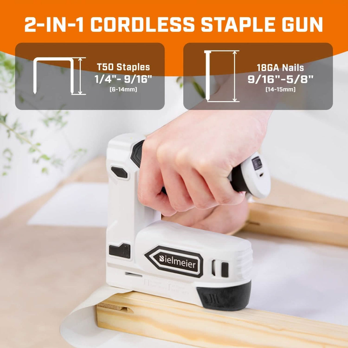 Bielmeier 20V Cordless 2-in-1 Stapler & Brad Nailer