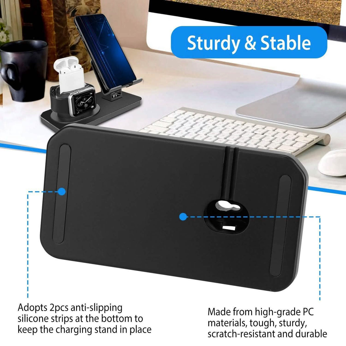 3-in-1 Charging Dock Station Phone Charger Stand Holder