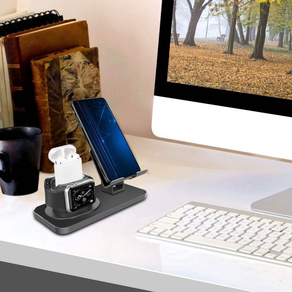 3-in-1 Charging Dock Station Phone Charger Stand Holder