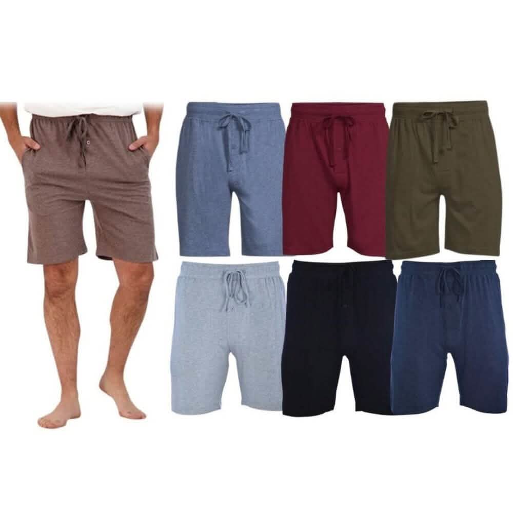 3-Pack: Men's Cotton Lounge Shorts with Pockets