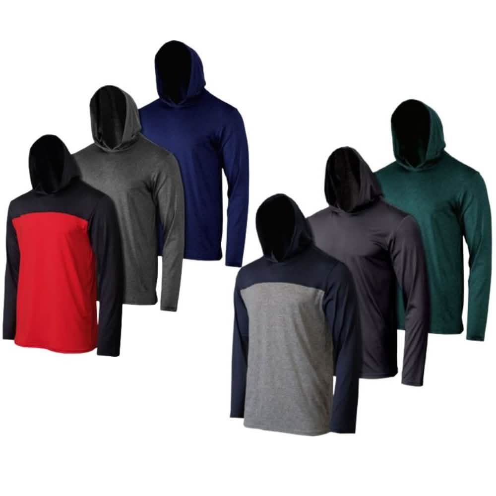 3-Pack: Men's Moisture Wicking Lightweight Hoodies