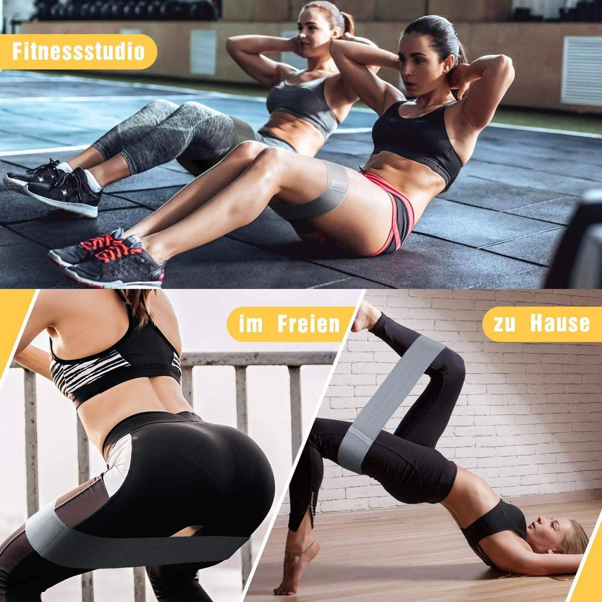 3-Pack: Resistance Bands for Legs and Butt Exercise
