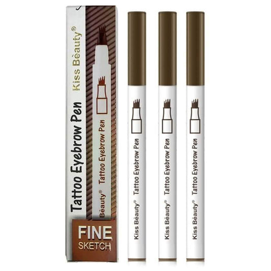3-Pack: Tattoo Eyebrow Pen Ink Gel - Brown