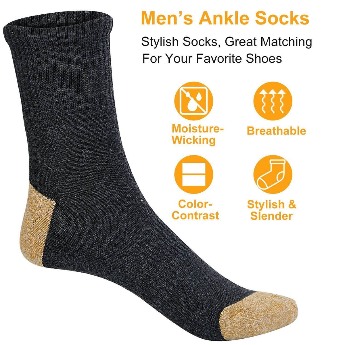 3-Pair: Men's Ankle Socks Compression Fit