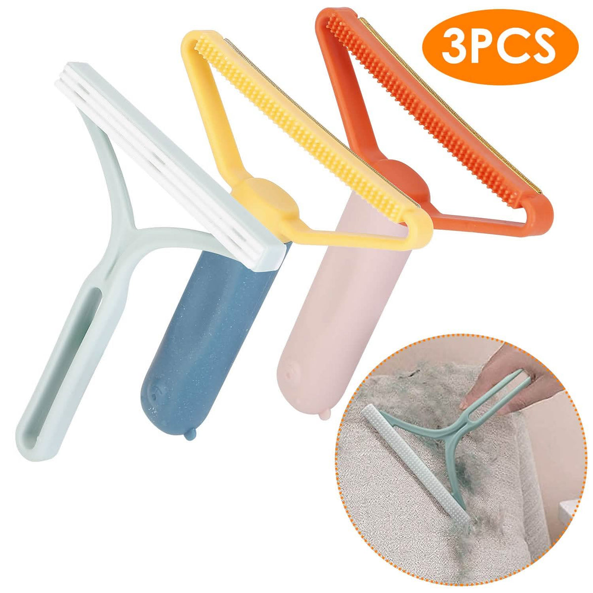 3-Piece: Portable Reusable Double Side Lint Remover