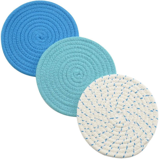 3-Piece Set: 100% Pure Cotton Thread Weave Hot Pot Holders