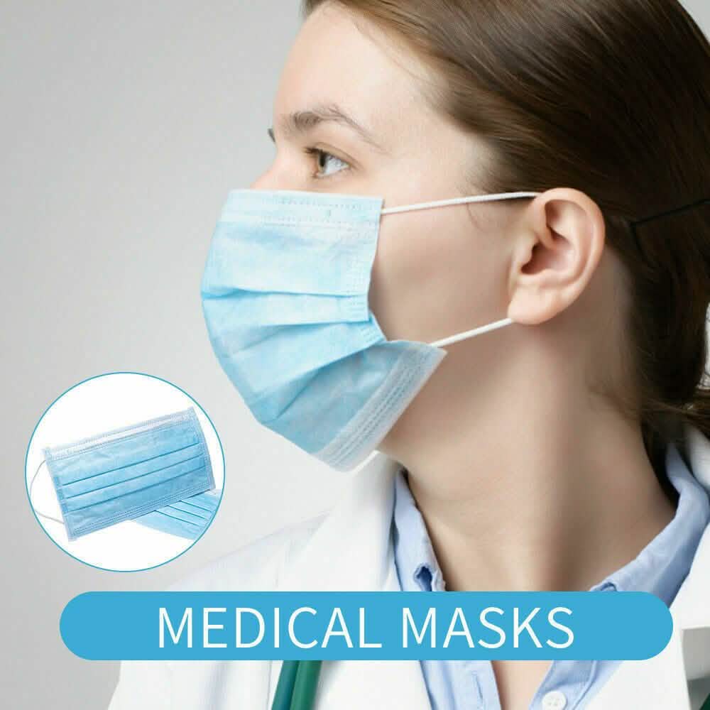 3-Ply Disposable Masks Non-Medical Sanitary Surgical Earloop Face Mask Lot