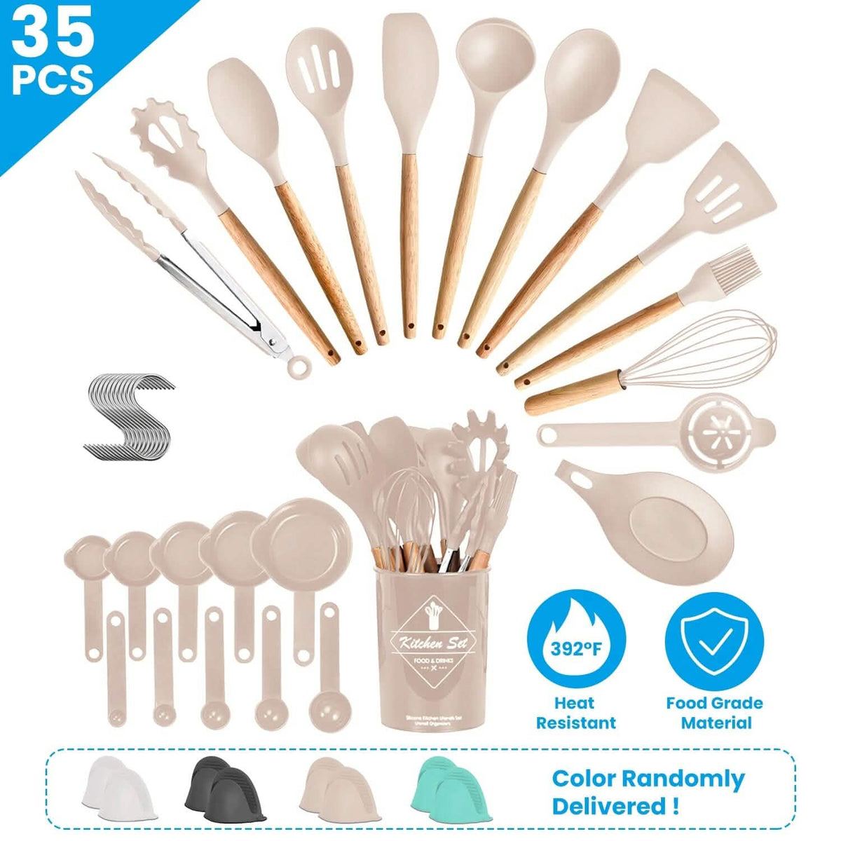 35-Pieces: Kitchen Cooking Utensils Set