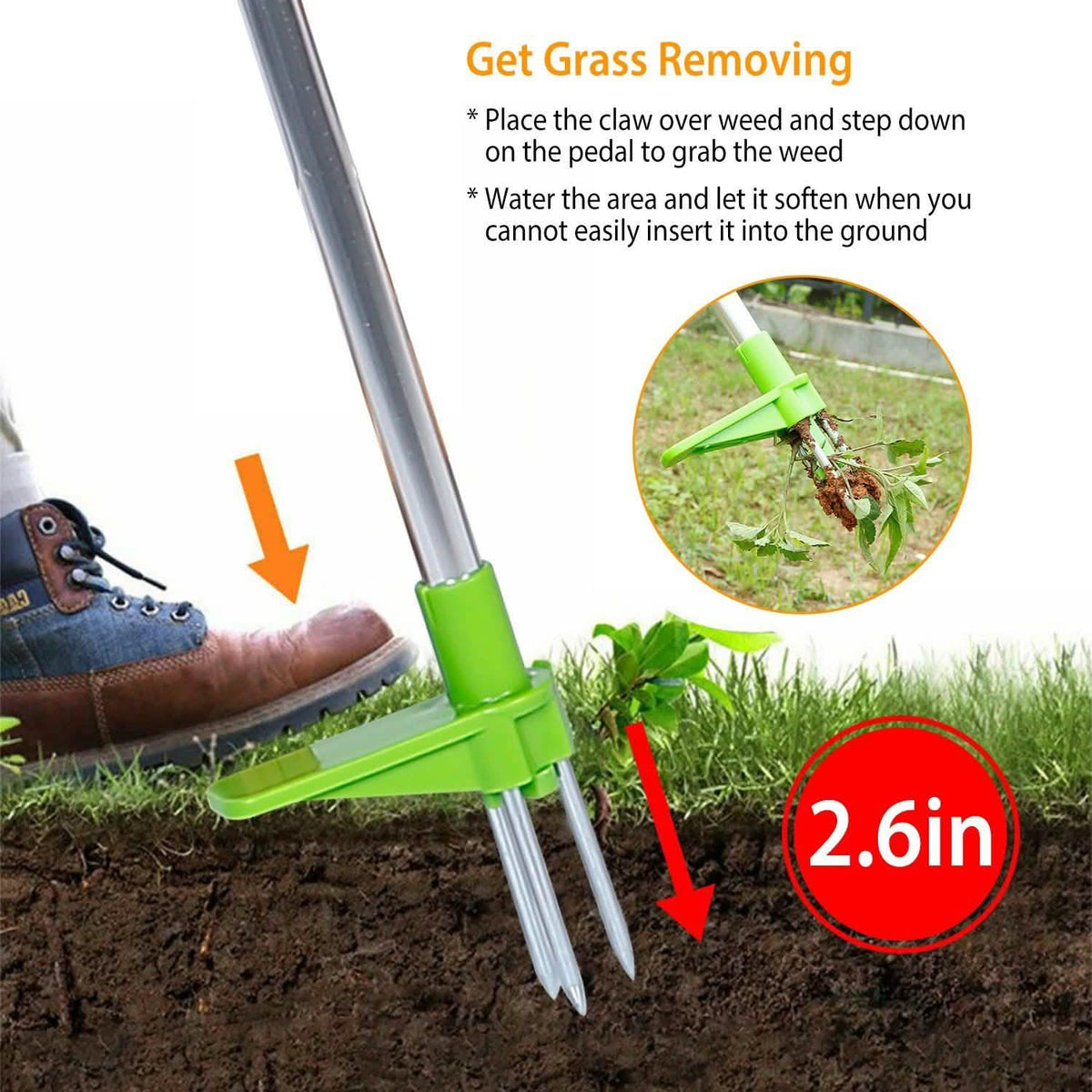 38.98" Weed Puller Twister Stand Up Root Removal