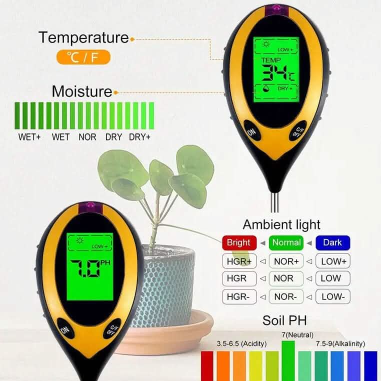 4-in-1 Digital Soil Moisture Meter