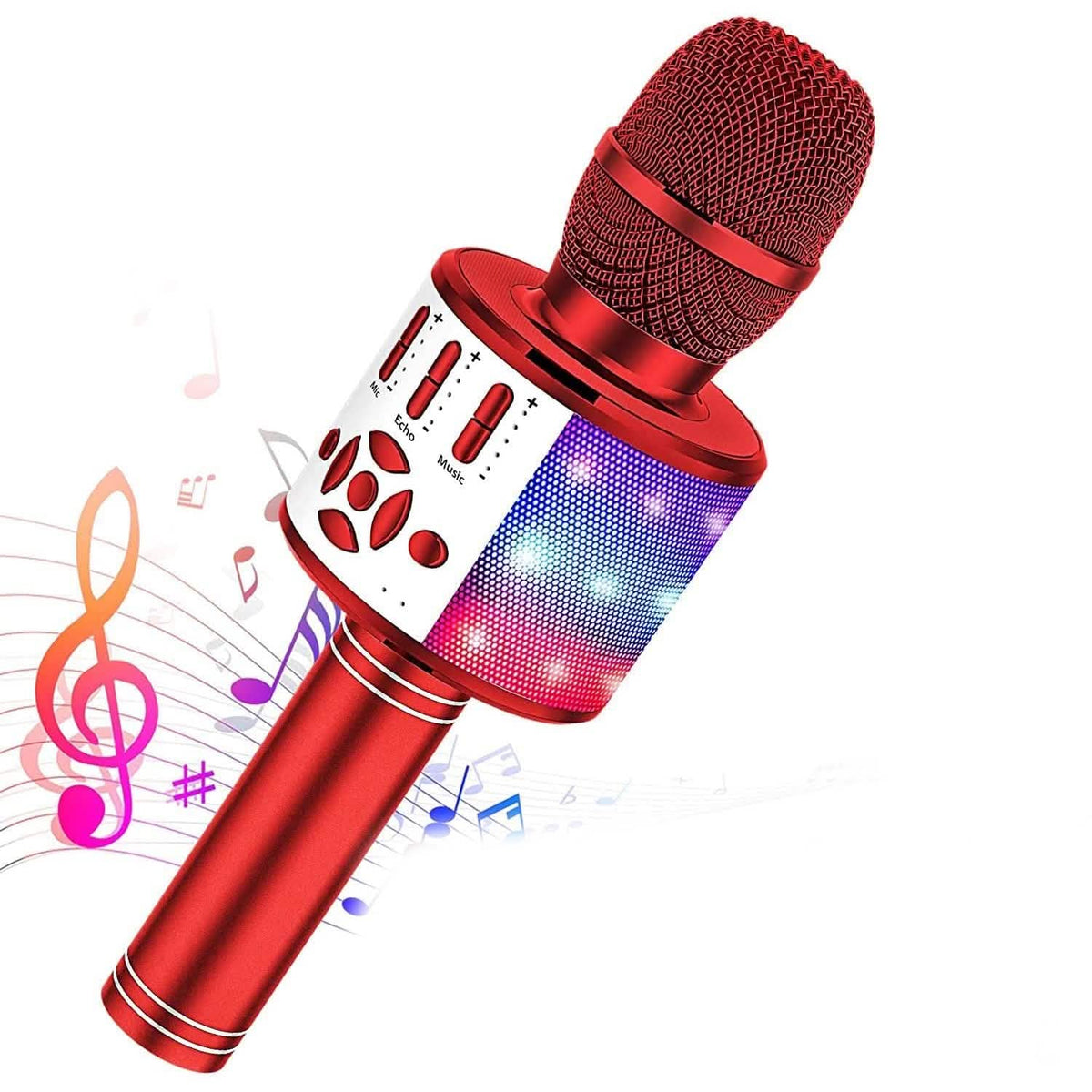 4-in-1 Karaoke Machine Microphone with LED Lights