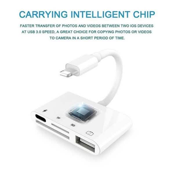 4-in-1 SD/TF Card Reader USB 2.0 Female OTG Adapter Cable