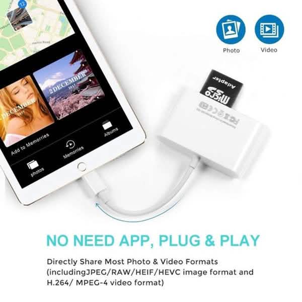 4-in-1 SD/TF Card Reader USB 2.0 Female OTG Adapter Cable