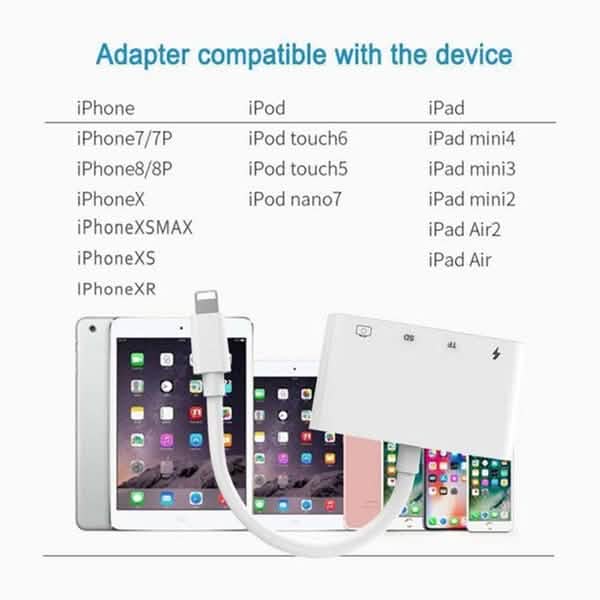 4-in-1 SD/TF Card Reader USB 2.0 Female OTG Adapter Cable