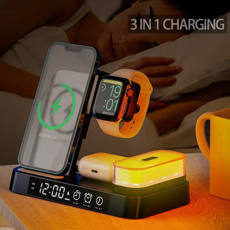 4-in-1 Wireless Charging Station with LED Night Light